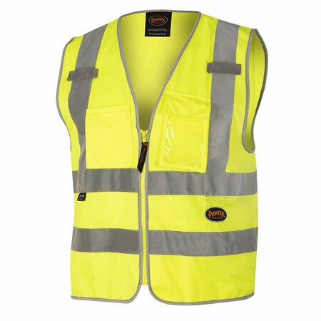 PIONEER Tricot Safety Vest, Green, Medium, 2 Stripe V1025160U-M